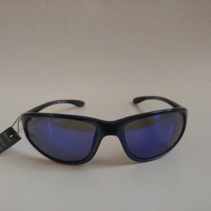 (NWT) Vintge 90's PC Wrap Around Sporty Sunglasses (Black/Bllue M)